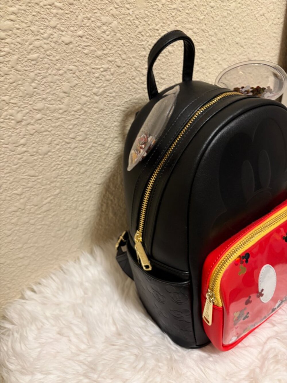 Loungefly Disney Mickey Mouse Sequin Confetti Mini Backpack NWT - Picture 3 of 7